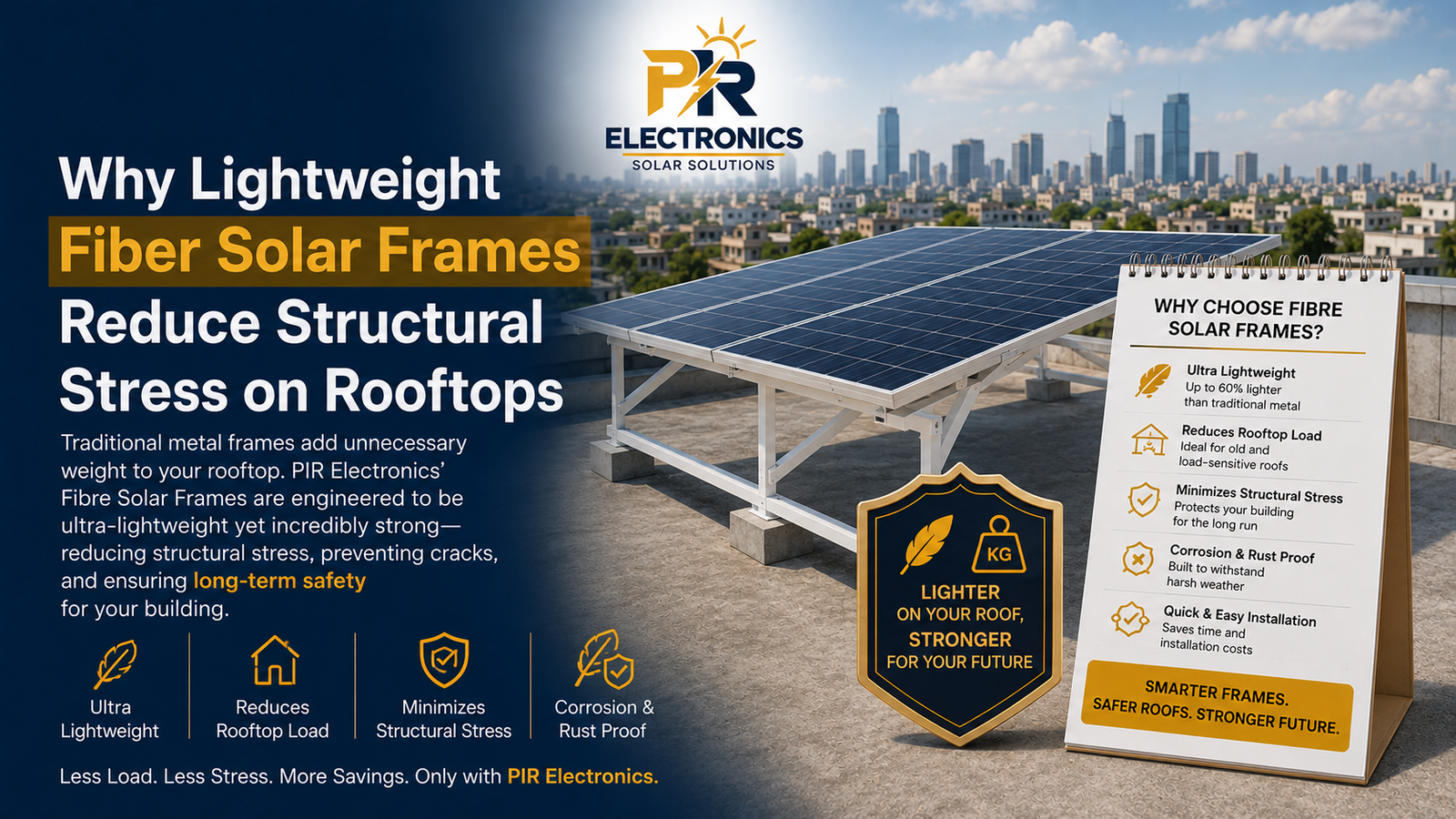Why Lightweight Fiber Solar Frames Reduce Structural Stress on Rooftops
