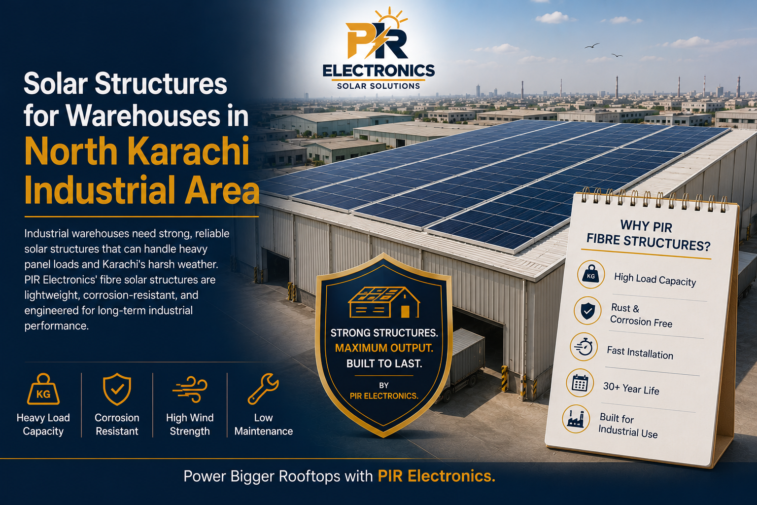 Solar Structures for Warehouses in North Karachi Industrial Area
