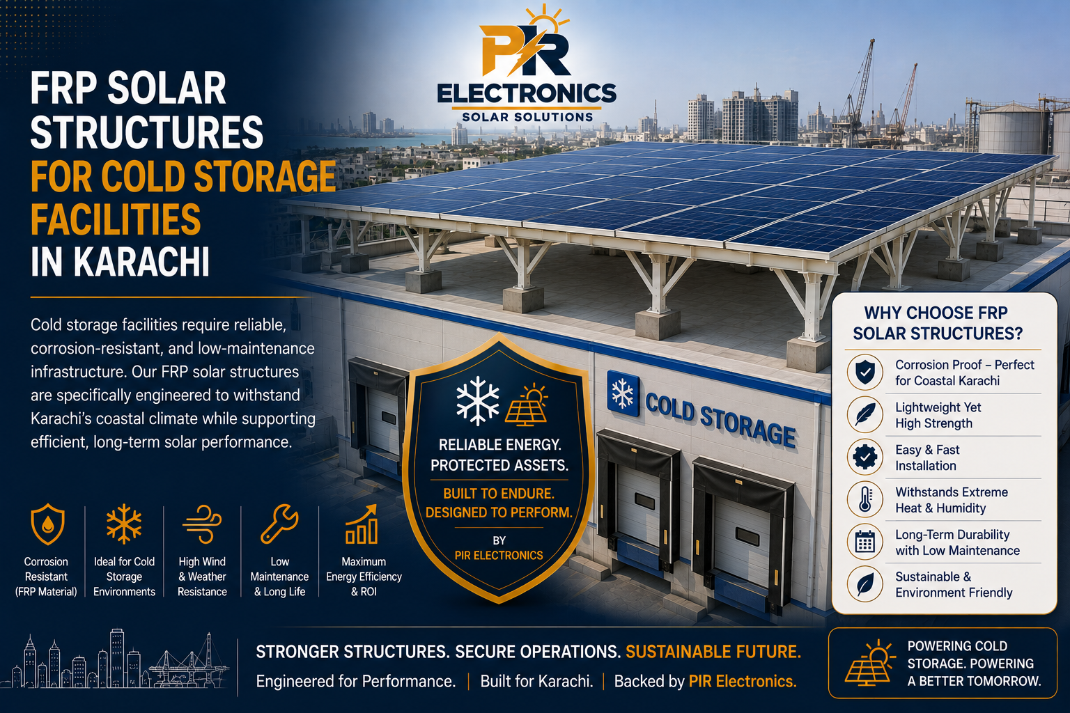 FRP Solar Structure Karachi is The Supporting Solar Growth in Cold Storage Facilities