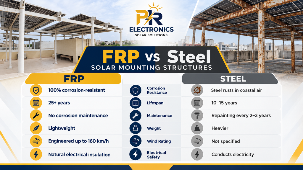 FRP vs Steel solar mounting structures